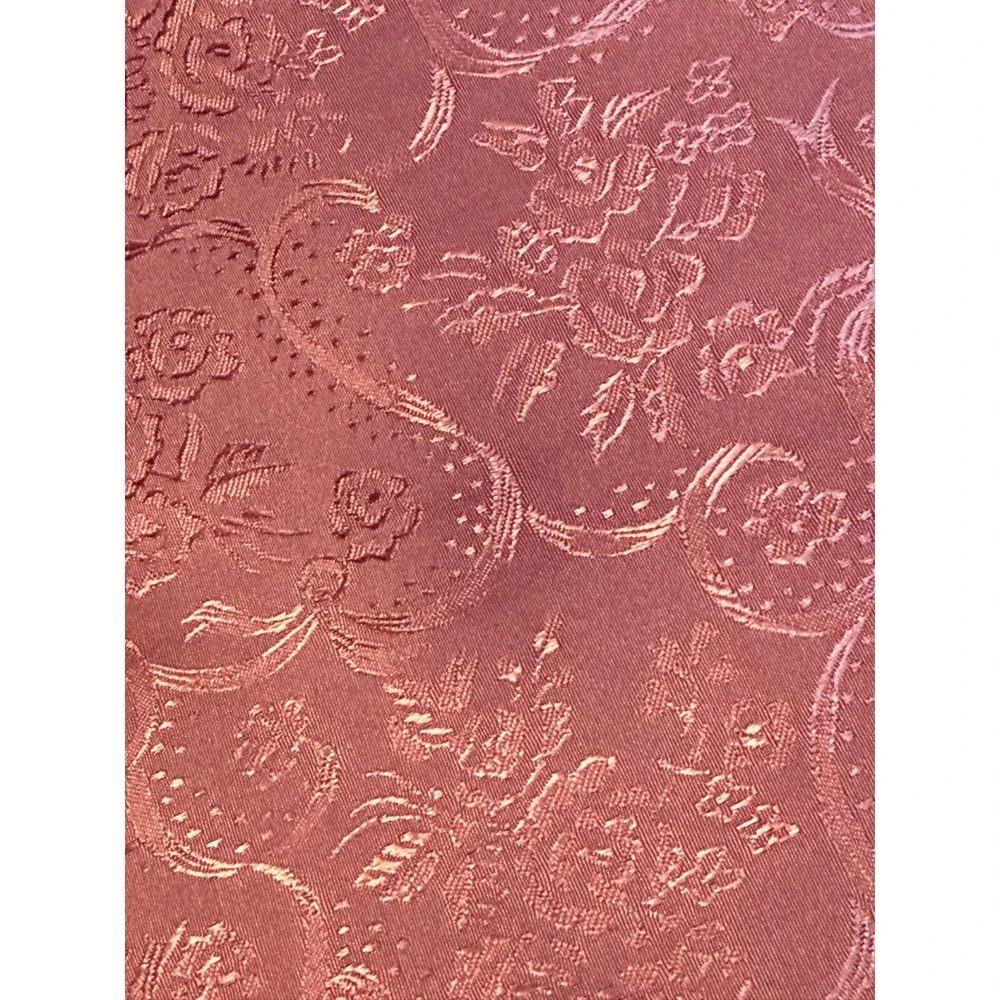 Vintage Elegant Pink Brocade 3.5‎ yards Fabric High Sheen Ornate 44